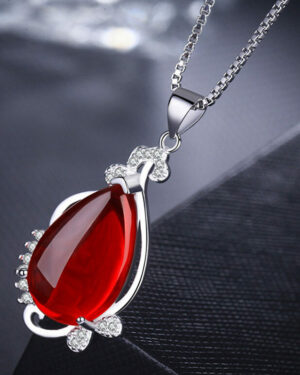 BTS Airport Fashion Outfit V Necklace with red pendant