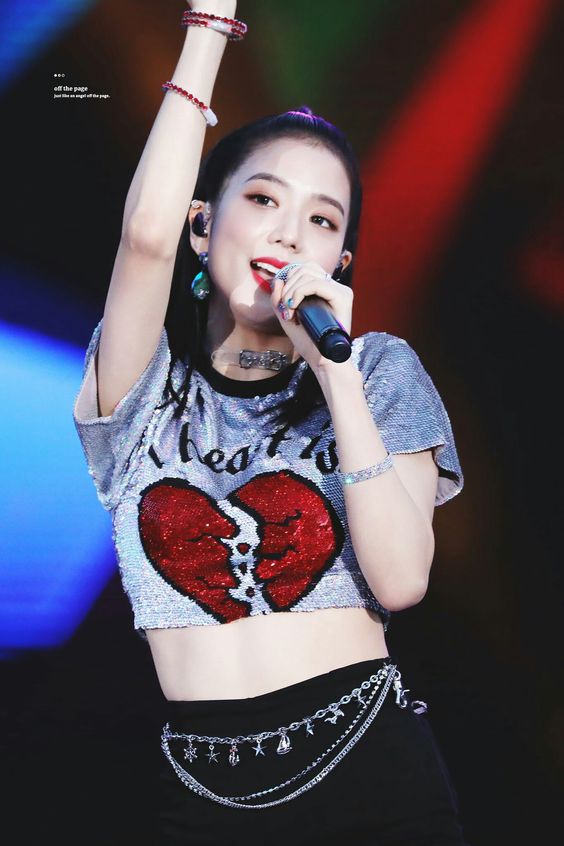 BlackPink Jisoo wearing "A heart is" T-Shirt at Lotte Family Concert