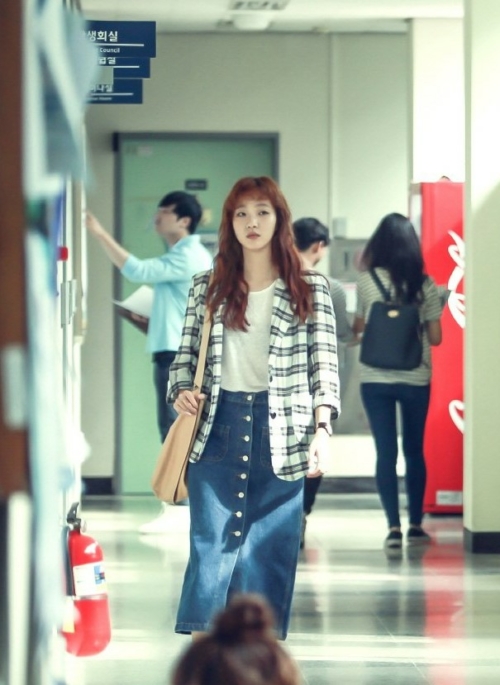 Blue Denim Jeans Skirt | Hong Seol - Cheese in the Trap