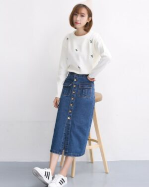 Blue Denim Jeans Skirt | Hong Seol - Cheese in the Trap