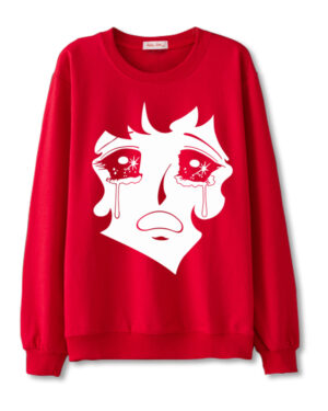 Red Crying Anime Sweatshirt | Jisoo - BlackPink