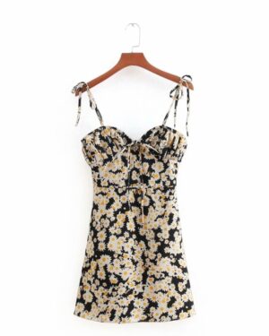 Black Flower Print Cami Dress | Rose - BlackPink