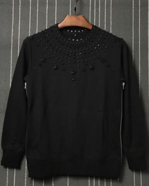 Black Star Metal Rivet Sweater | LeeKnow - Stray Kids