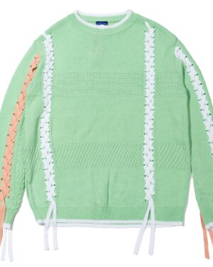 Green Lace-Up Sweater | Joy - Red Velvet