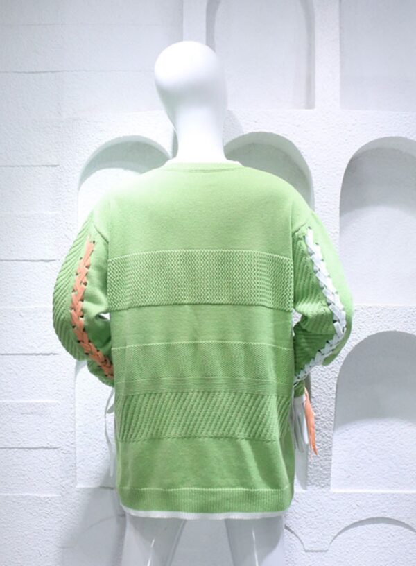 Green Lace-Up Sweater | Joy - Red Velvet - Image 6