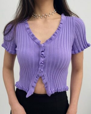 Lilac Lace Knit Top | Lia - ITZY