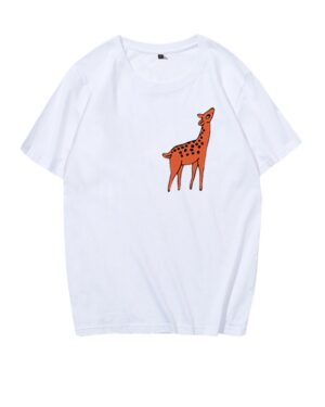 White Deer Printed T-Shirt | Jimin - BTS