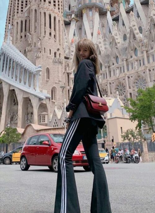 Black Flared Track Pants | Lisa – BlackPink