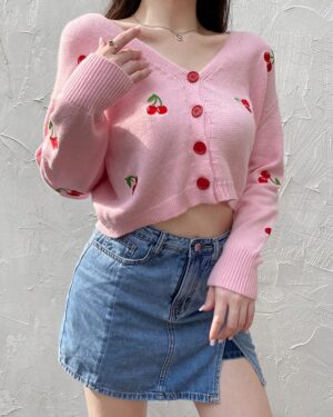 Pink Cherry Cardigan | Yuqi - (G)I-DLE