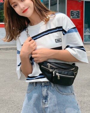 Black Chain Strap Convertible Fanny Pack | Jisoo - Blackpink