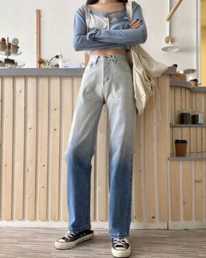 Blue Gradient Denim Jeans | Joy - Red Velvet