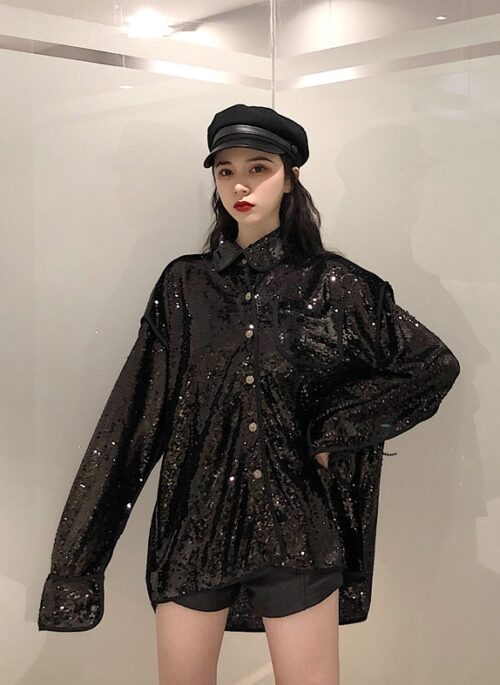 Black Sequined Shirt | DK – Seventeen