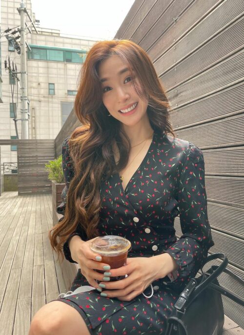 Black Floral Single-Breasted Wrap Dress | Tiffany – Girls Generation