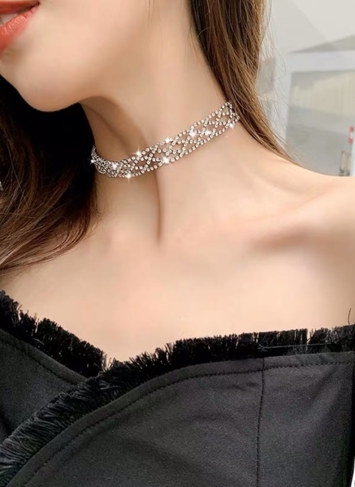 Silver Crystal Studded Choker | IU - Hotel Del Luna