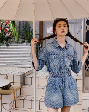 Blue Denim Jumpsuit | Hyuna