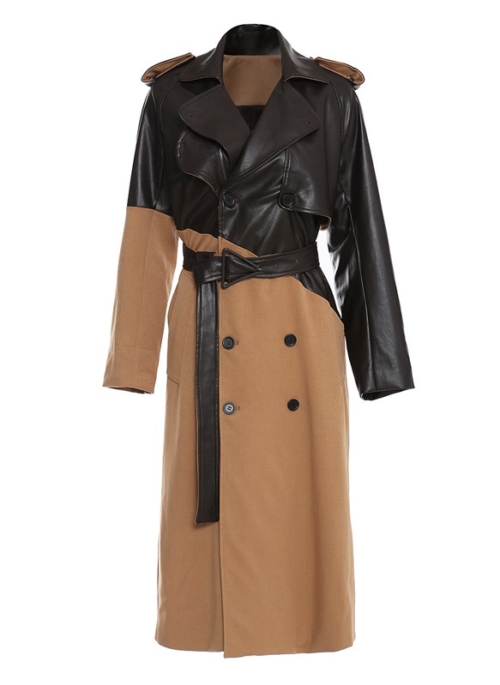 Brown And Black Two-Tone Belted Trench Coat | Yoon Se Ri - Crash Landing On You