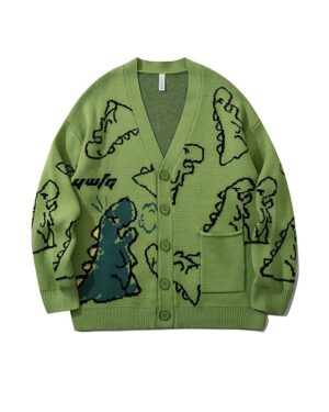 Green Cartoon Dinosaur Cardigan | Jisoo - BlackPink