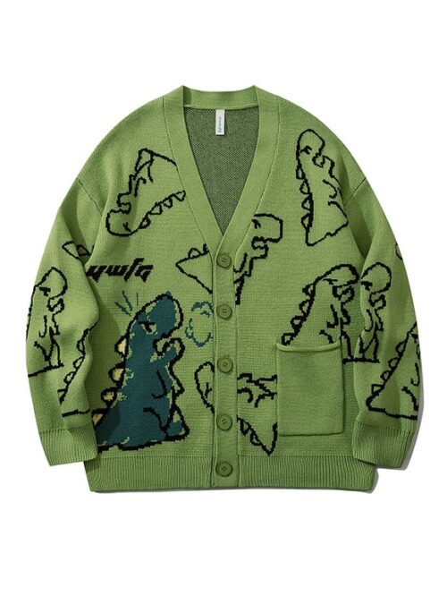 Green Cartoon Dinosaur Cardigan | Jisoo – BlackPink