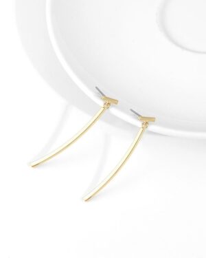 Gold T-Bar Drop Earrings | Shim Su Ryeon - Penthouse