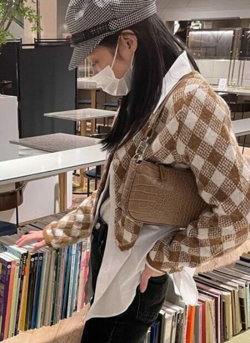 Brown Crocodile Leather Bag | Jennie - BlackPink