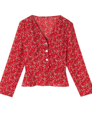 Red Floral Blouse | Joy - Red Velvet