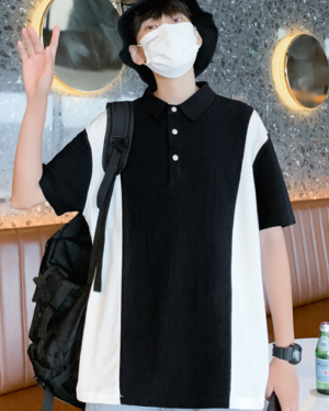 Black And White Loose Polo Shirt | Yeonjun - TXT