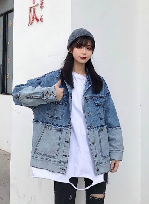 Blue Fringe Contrast Color Denim Jacket | Wendy – Red Velvet