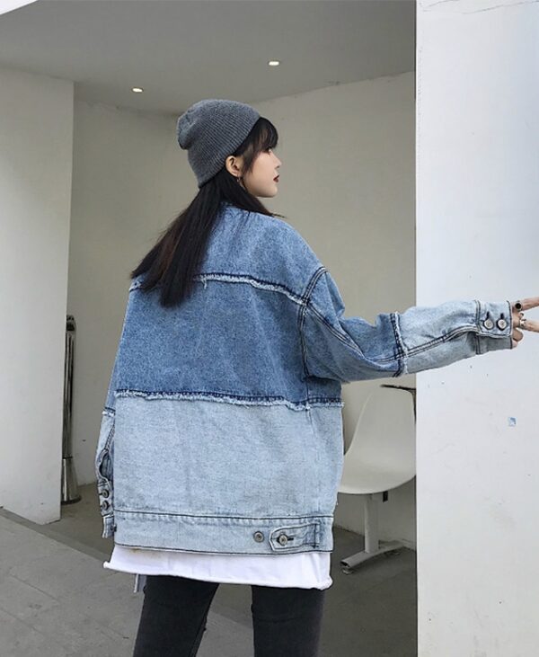 Blue Fringe Contrast Color Denim Jacket | Wendy - Red Velvet - Image 7