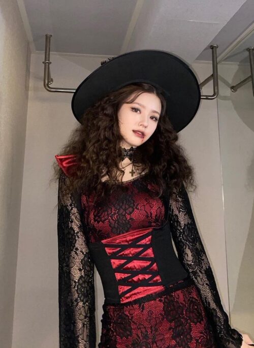 Black Cross Chain Lace Choker | Miyeon – (G)I-DLE