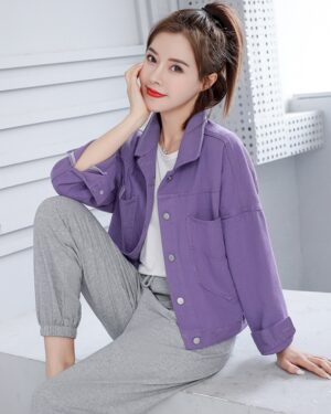 Lilac Denim Short Jacket | Choerry - Loona