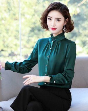 Green Ruffled Collar Blouse | Seo Dan - Crash Landing On You