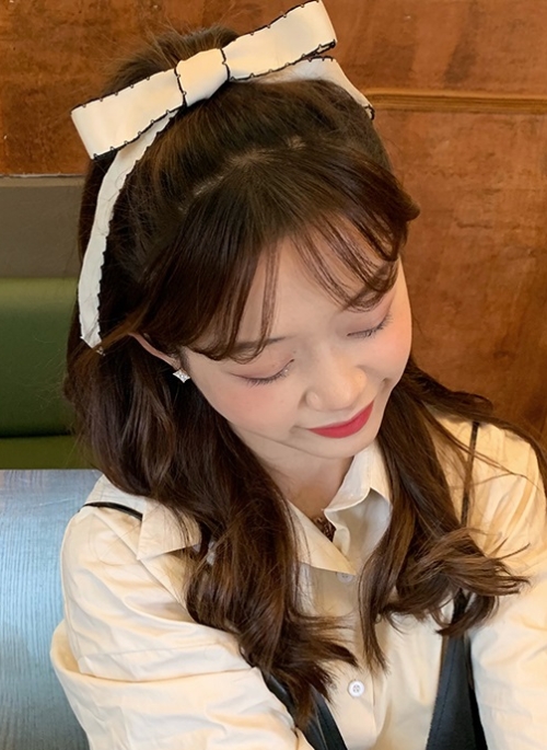 Beige Bow Hairband | Miyeon – (G)I-DLE