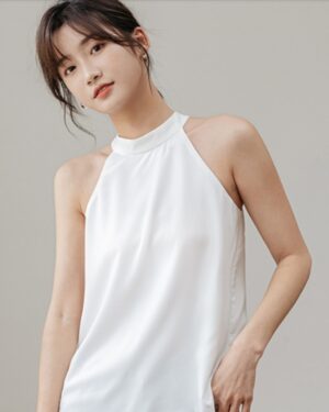 White Classic Halter Top | Solar - Mamamoo