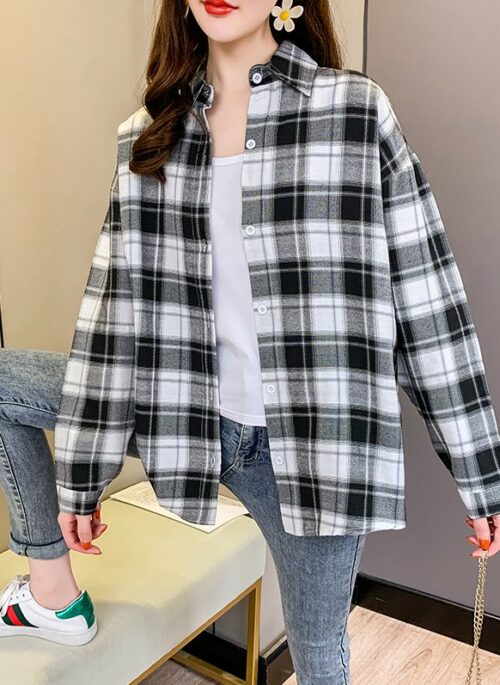 White And Black Plaid Shirt | Taehyun – TXT