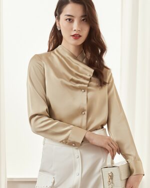 Beige Scallop Collar Blouse | Oh Yoon Hee - Penthouse