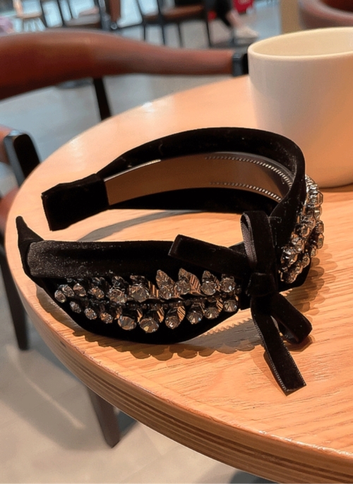 Black Bowknot Diamond Headband | IU - Hotel Del Luna