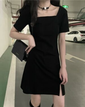 Black Square Neck Dress | Jennie - BlackPink