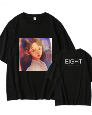 Black "Eight" Album Cover Printed T-Shirt | IU