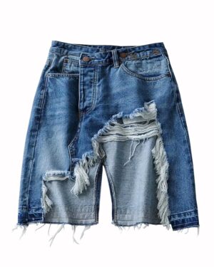 Blue Irregular Ripped Denim Skirt | Soyeon - (G)I-DLE