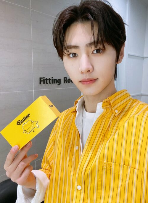 Yellow Striped Oversized Shirt | Sunghoon – Enhypen