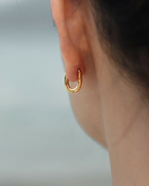 Gold Square Loop Earrings | Yoon Hye Jin - Hometown Cha-Cha-Cha