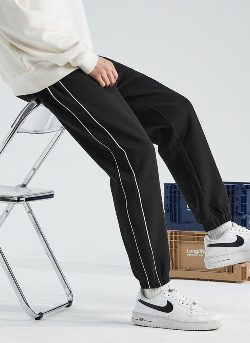 Black Jogger Pants With White Linings | Onda – Everglow