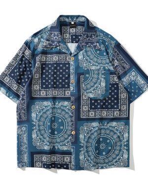 Blue Boho Bandana Pattern Shirt | Jun - Hometown Cha-Cha-Cha