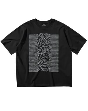 Black Frequency Waves Print T-Shirt | Wooyoung - ATEEZ