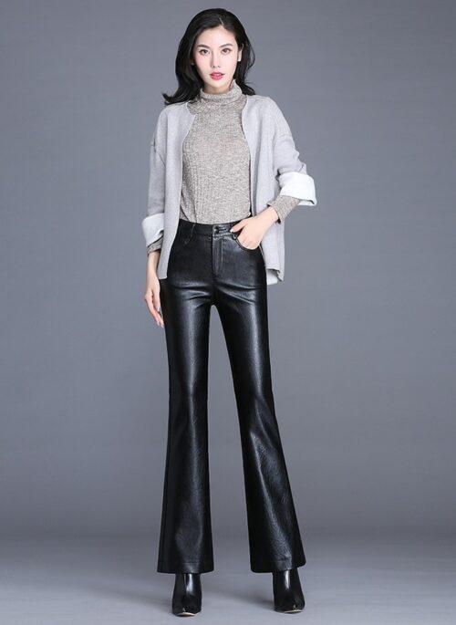 Black Leather Flare Pants | Moonbyul – Mamamoo