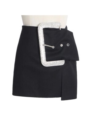 Black Large Buckled Skirt | Karina - Aespa