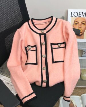 Candy Pink Knitted Cardigan | Jennie - BlackPink