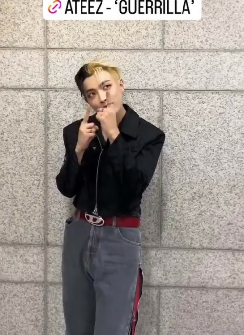 Grey Double Side Zippers Jeans | Hongjoong – ATEEZ