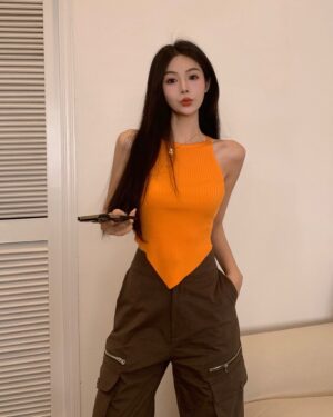 Orange Triangle Sling Top | Jennie - BlackPink