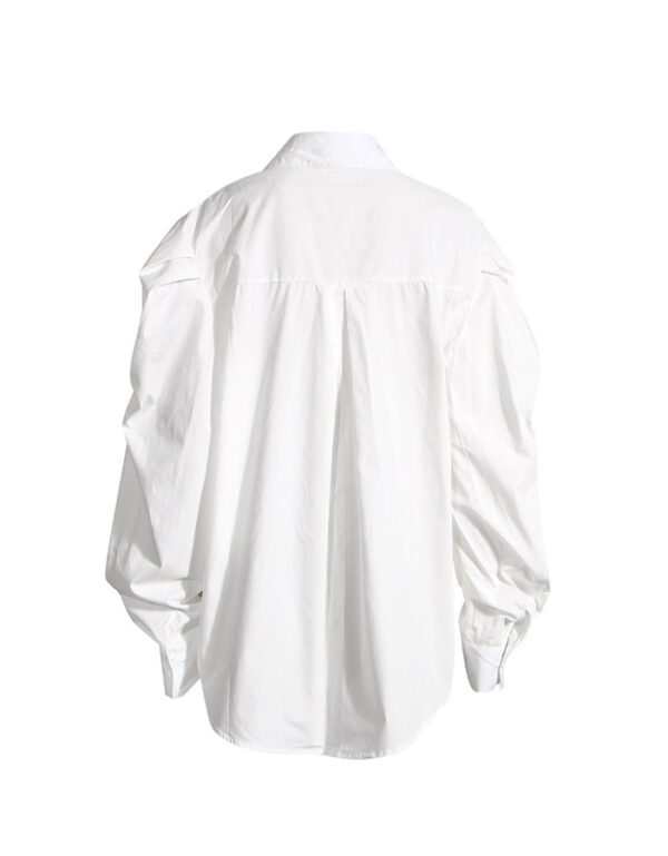 White Puffed Sleeve Shirt | Mia - Everglow - Image 5